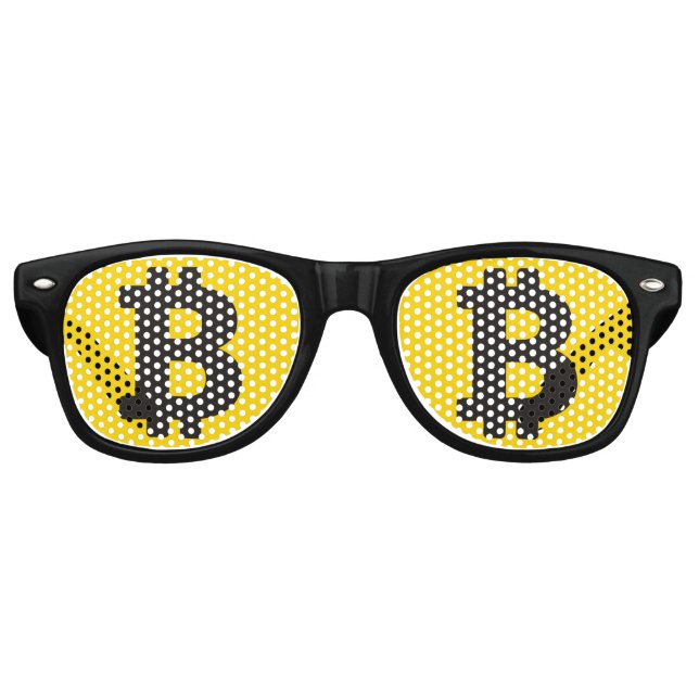 Bitcoin Signature Retro-Sonnenbrille Partybrille (Vorderseite)