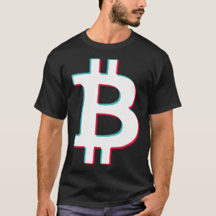 Bitcoin Social Media App blue pink glitte modern T-Shirt