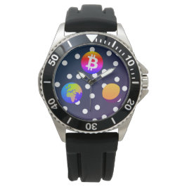 Bitcoin Solar Space Designer (farbenfroh) Sehen Armbanduhr