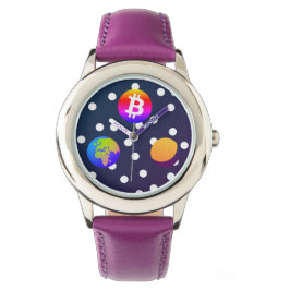 Bitcoin Solar Space Designer (farbenfroh) Sehen Armbanduhr
