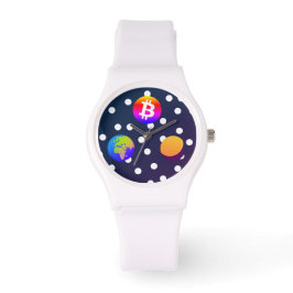 Bitcoin Solar Space Designer (farbenfroh) Sehen Armbanduhr
