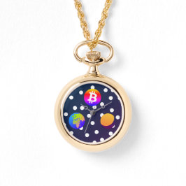 Bitcoin Solar Space Designer (farbenfroh) Sehen Armbanduhr