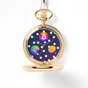 Bitcoin Solar Space Designer (farbenfroh) Sehen Armbanduhr
