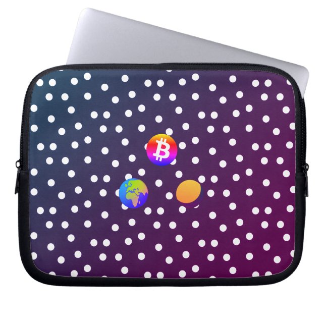 Bitcoin Solar System Laptopschutzhülle (Vorderseite)