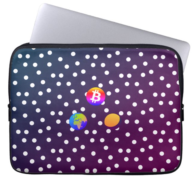 Bitcoin Solar System Laptopschutzhülle (Vorderseite)