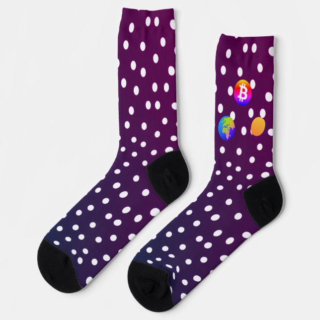 Bitcoin Sonnensystem Socken (Linkes Detail)