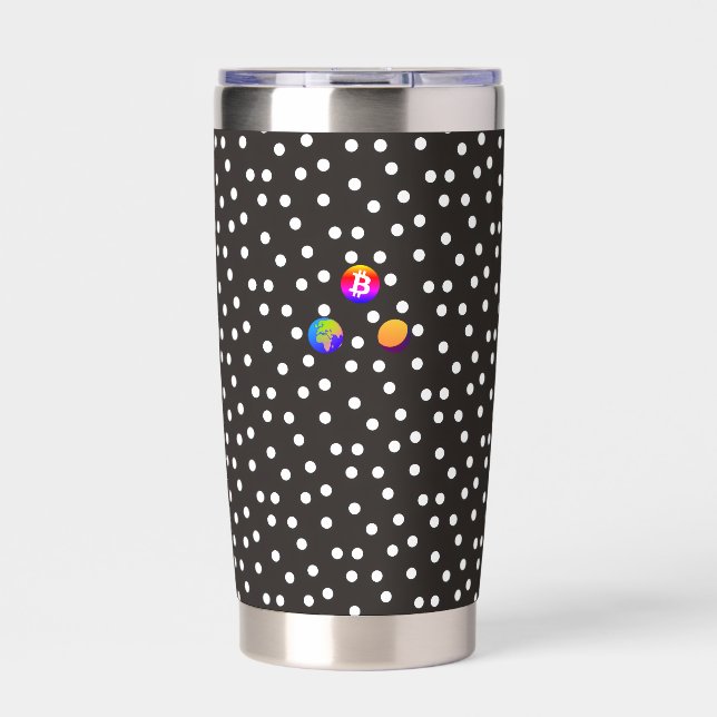 Bitcoin Sonnensystem Thermobecher (Vorderseite)