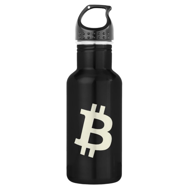 Bitcoin Standard ₿ (Black) Edelstahlflasche (Vorderseite)