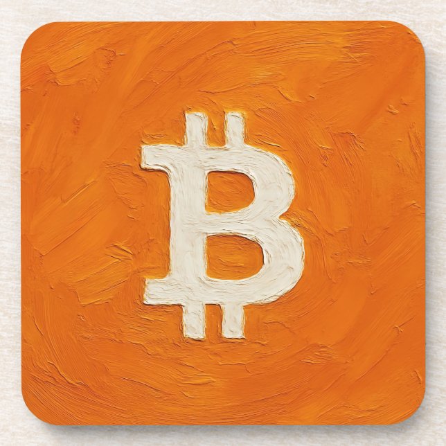 Bitcoin-Standard (Öl, Stil: 1) Getränkeuntersetzer (Vorderseite)