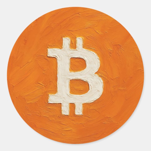 Bitcoin-Standard (Öl, Stil: 1) Runder Aufkleber (Vorderseite)