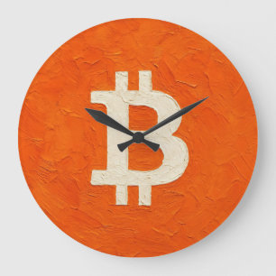Bitcoin-Standard (Öl, Stil: 4) Große Wanduhr