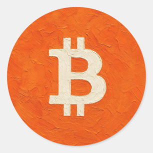 Bitcoin-Standard (Öl, Stil: 4) Runder Aufkleber
