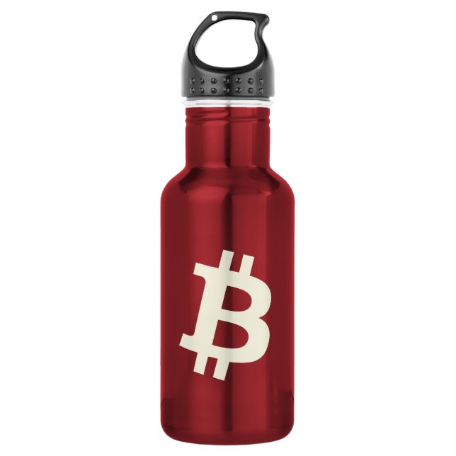 Bitcoin Standard ₿ (Red) Edelstahlflasche (Vorderseite)