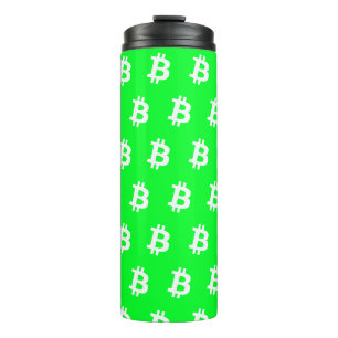 Bitcoin strahlend grün thermosbecher