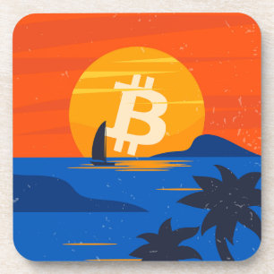 Bitcoin Strand Getränkeuntersetzer