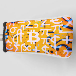 Bitcoin-Straßenkunst (Orange Malerei Nr. 4) Golf Headcover