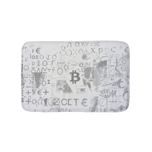 Bitcoin-Straßenkunst (Weiße Malerei Nr. 3) Badematte