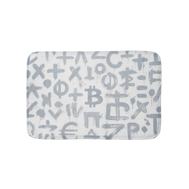 Bitcoin-Straßenkunst (Weißes Gemälde Nr. 4) Badematte (Vorderseite)