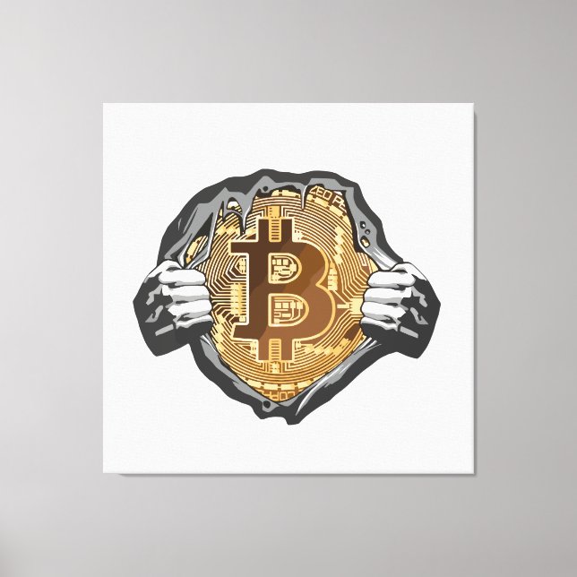 Bitcoin Super Hero Leinwanddruck (Vorderseite)