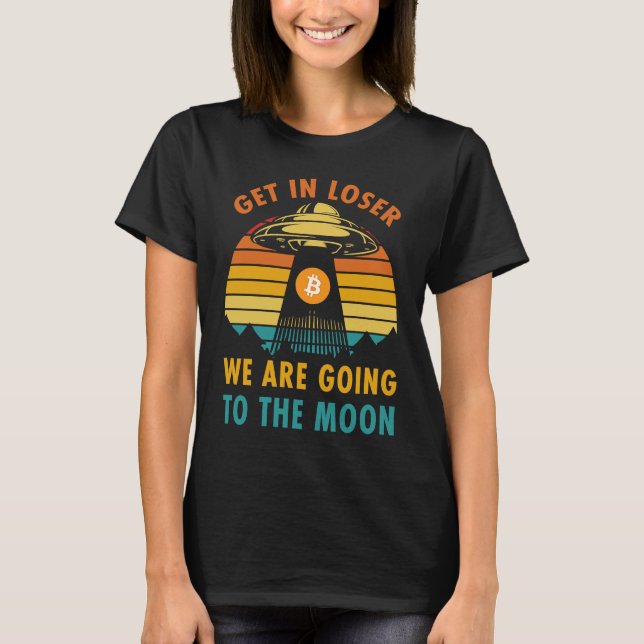 Bitcoin To The Moon Crypto Blockchain Cryptocurren T-Shirt (Vorderseite)