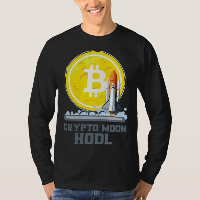 Bitcoin To The Moon Crypto Currency Hodl T-Shirt (Vorderseite)