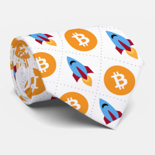 Bitcoin to the moon rocket crypto stockings krawatte