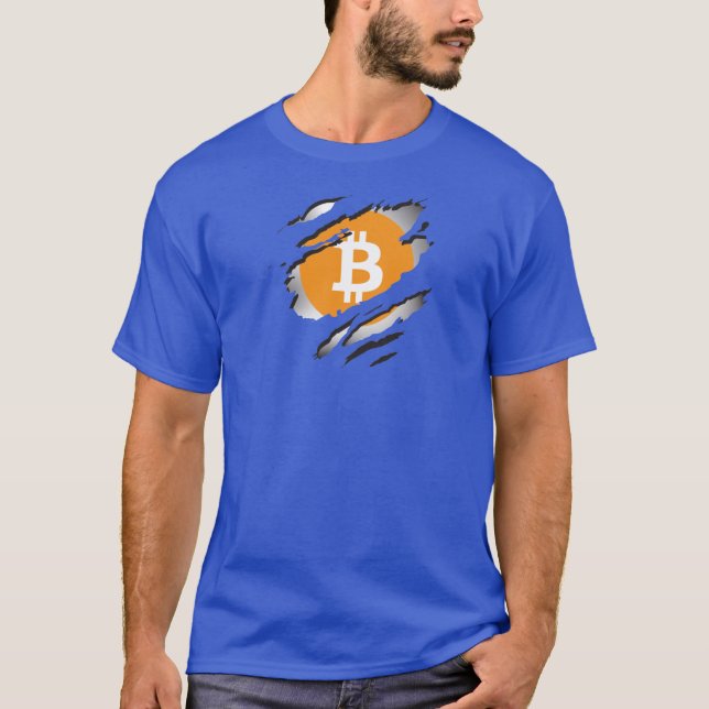 Bitcoin Torn Image w/ Logo Reveal Underneath - T-Shirt (Vorderseite)