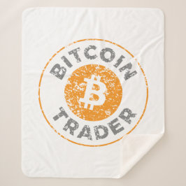 Bitcoin Trader Grunge Text Circle Kontur Weiß Sherpadecke