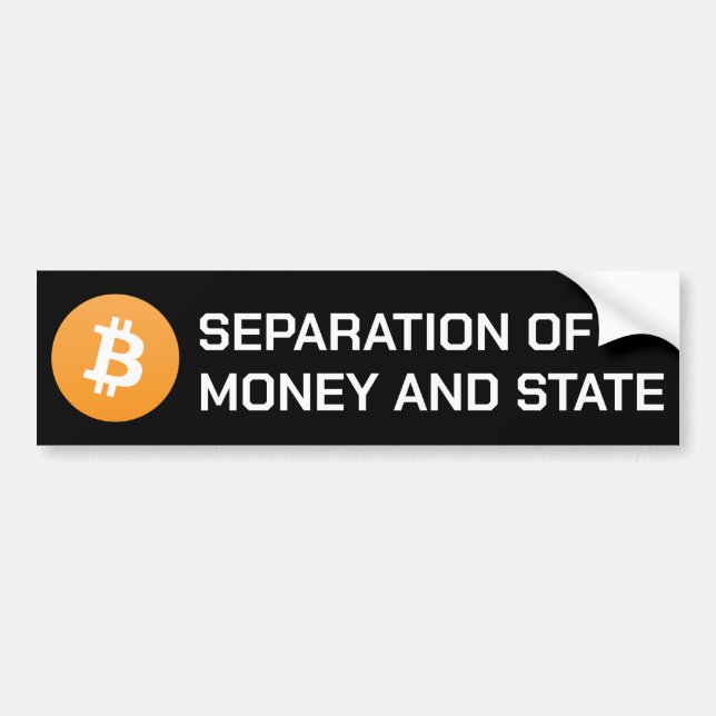 Bitcoin-Trennung von Geld und Staat-Autoaufkleber Autoaufkleber (Vorne)