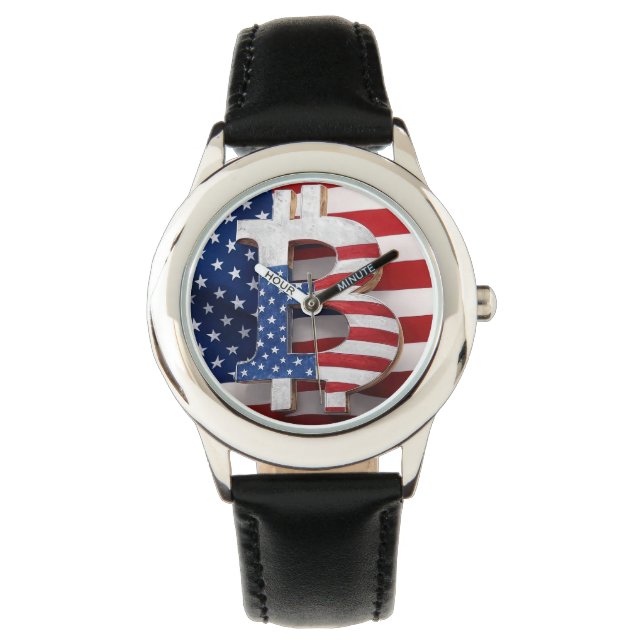 Bitcoin USA Armbanduhr (Vorderseite)