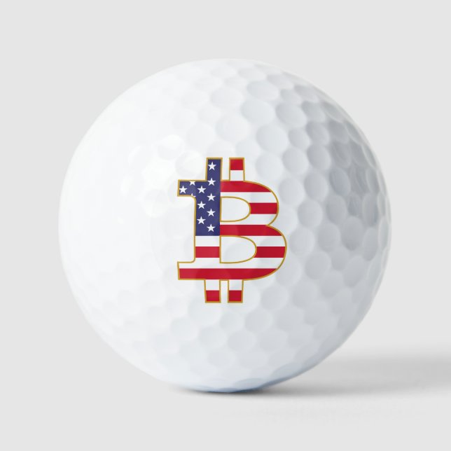 Bitcoin USA Flag - Btc Crypto Golfball (Vorderseite)