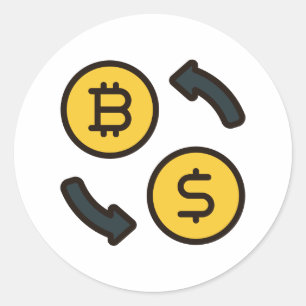 Bitcoin Währung in Dollar-Symbole Runder Aufkleber
