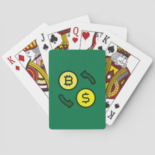 Bitcoin Währung in Dollar-Symbole Spielkarten