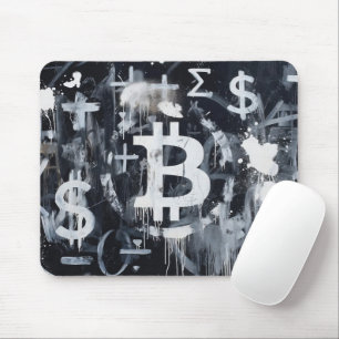 Bitcoin-Währung-Straßenkunst (Schwarze Malerei Nr. Mousepad
