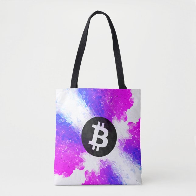 Bitcoin-Wasserfarbe (Stil 6 - Miami Beach) Tasche (Vorderseite)