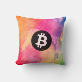 Bitcoin Watercolor (Style 1 - Genesis) Kissen