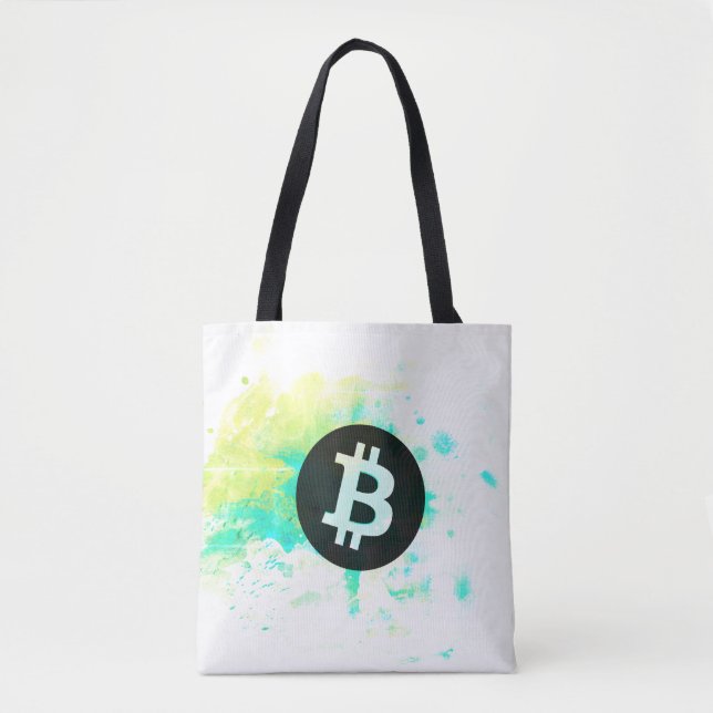 Bitcoin Watercolor (Style 7 - Stack Sats) Tasche (Vorderseite)