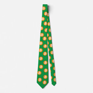 Bitcoin Wave BTC Crypto Token Neck Tie Krawatte