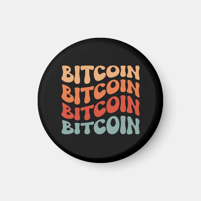 Bitcoin Wavy Text Stilvolle Crypto Typografie Desi Magnet (Vorne)