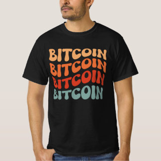 Bitcoin Wavy Text Stilvolle Crypto Typografie Desi T-Shirt