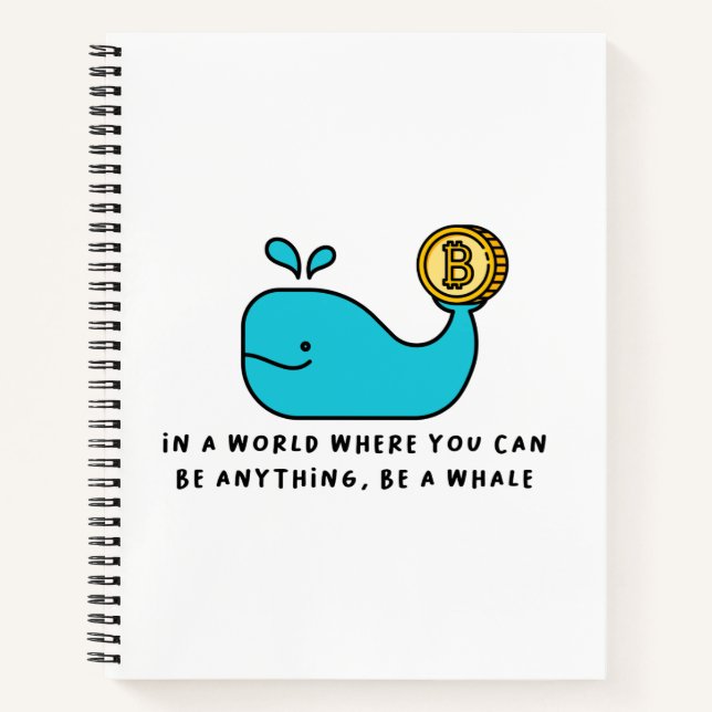 Bitcoin Whale Crypto Investor & BTC Trading Design Notizbuch (Vorderseite)
