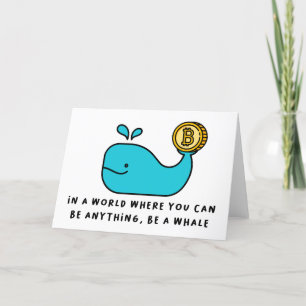Bitcoin Whale Funny Crypto Investor Cartoon Design Dankeskarte