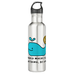 Bitcoin Whale Funny Crypto Investor Cartoon Design Edelstahlflasche