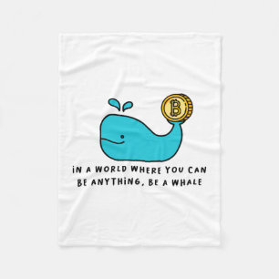 Bitcoin Whale Funny Crypto Investor Cartoon Design Fleecedecke