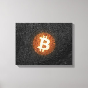 Bitcoin-Widerstands-Kunst (auf schwarzer Wand HD) Leinwanddruck