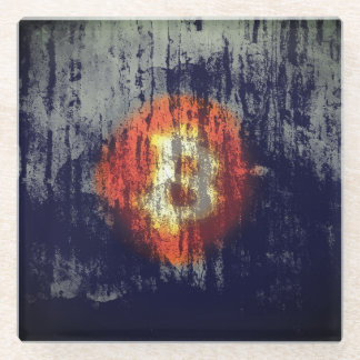 Bitcoin-widerstandsfähige Kunst Glasuntersetzer