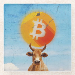 Bitcoin widerstandsfähiger Bulle Glasuntersetzer