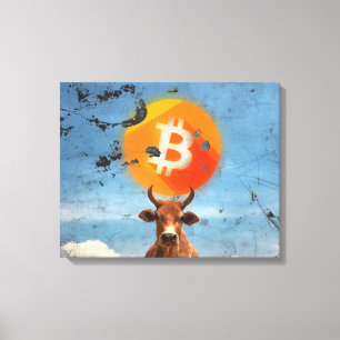 Bitcoin widerstandsfähiger Bulle (HD) Leinwanddruck