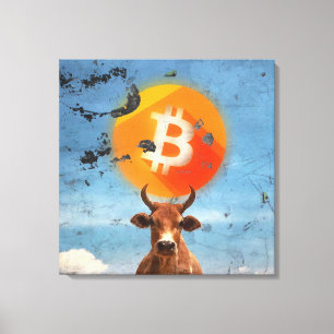 Bitcoin widerstandsfähiger Bulle (HD) Leinwanddruck
