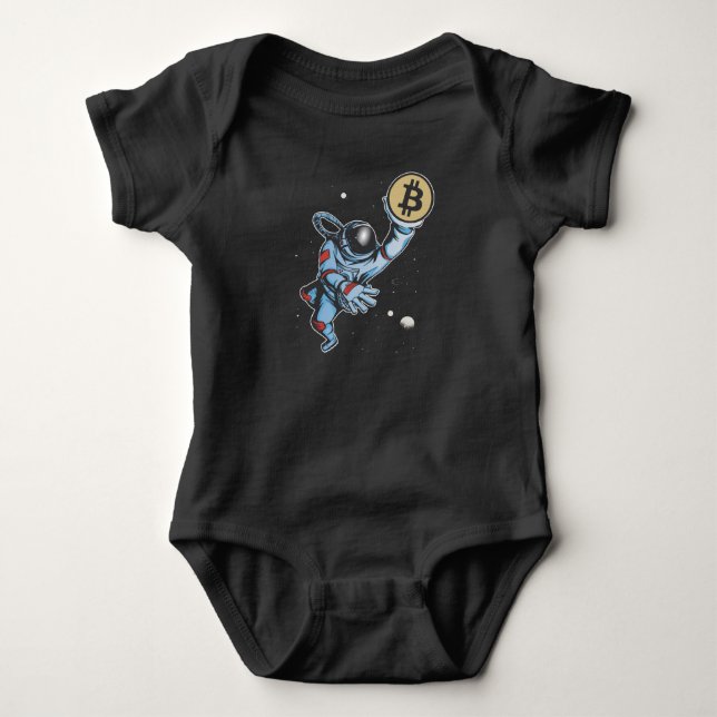 Bitcoin zum Mondastronauten Baby Strampler (Vorderseite)